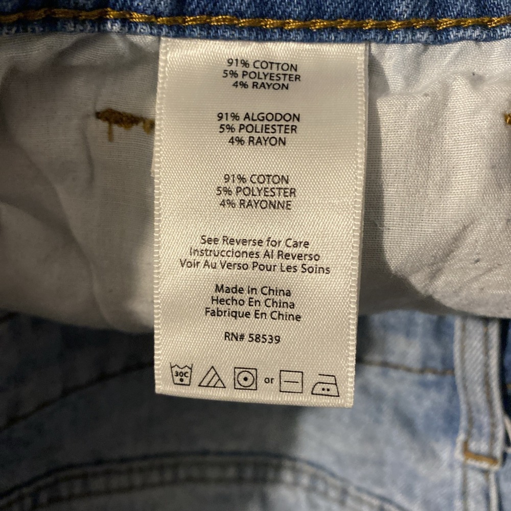 Women's High Rise Boyfriend "See Thru Soul" Shorts Blue Size 29 Raw Hem Distress - Picture 4 of 5